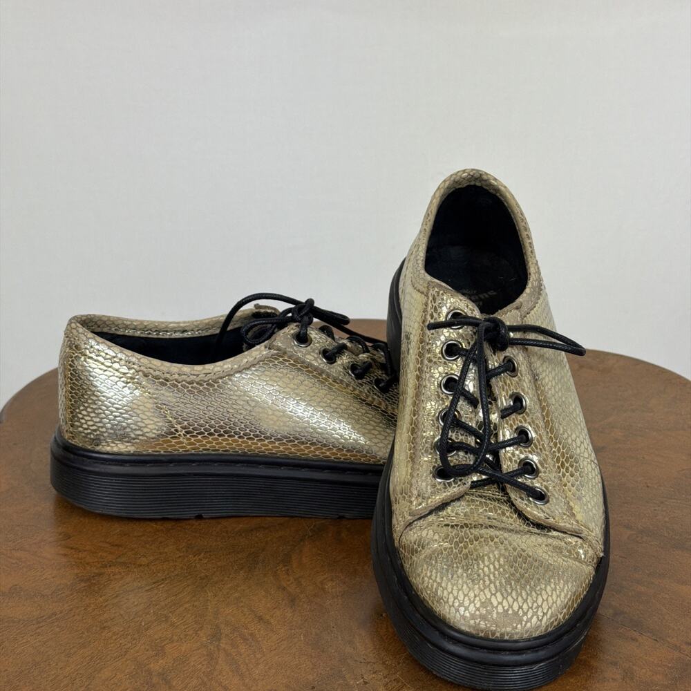 Dr Martens Gold Womens Spin Sneaker Lace Up Tennis Shoe Ladies Size 7